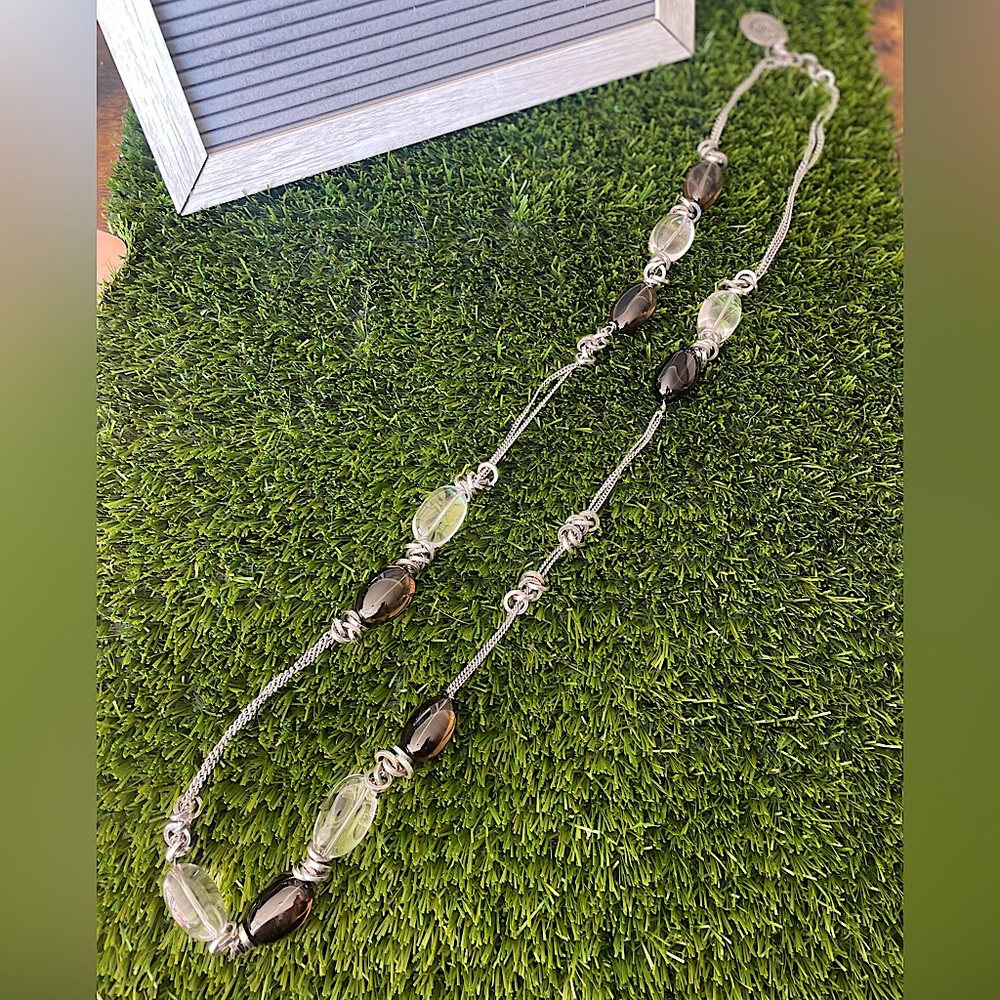 PIANEGONDA Light and Dark Quartz Sterling Silver Necklace
